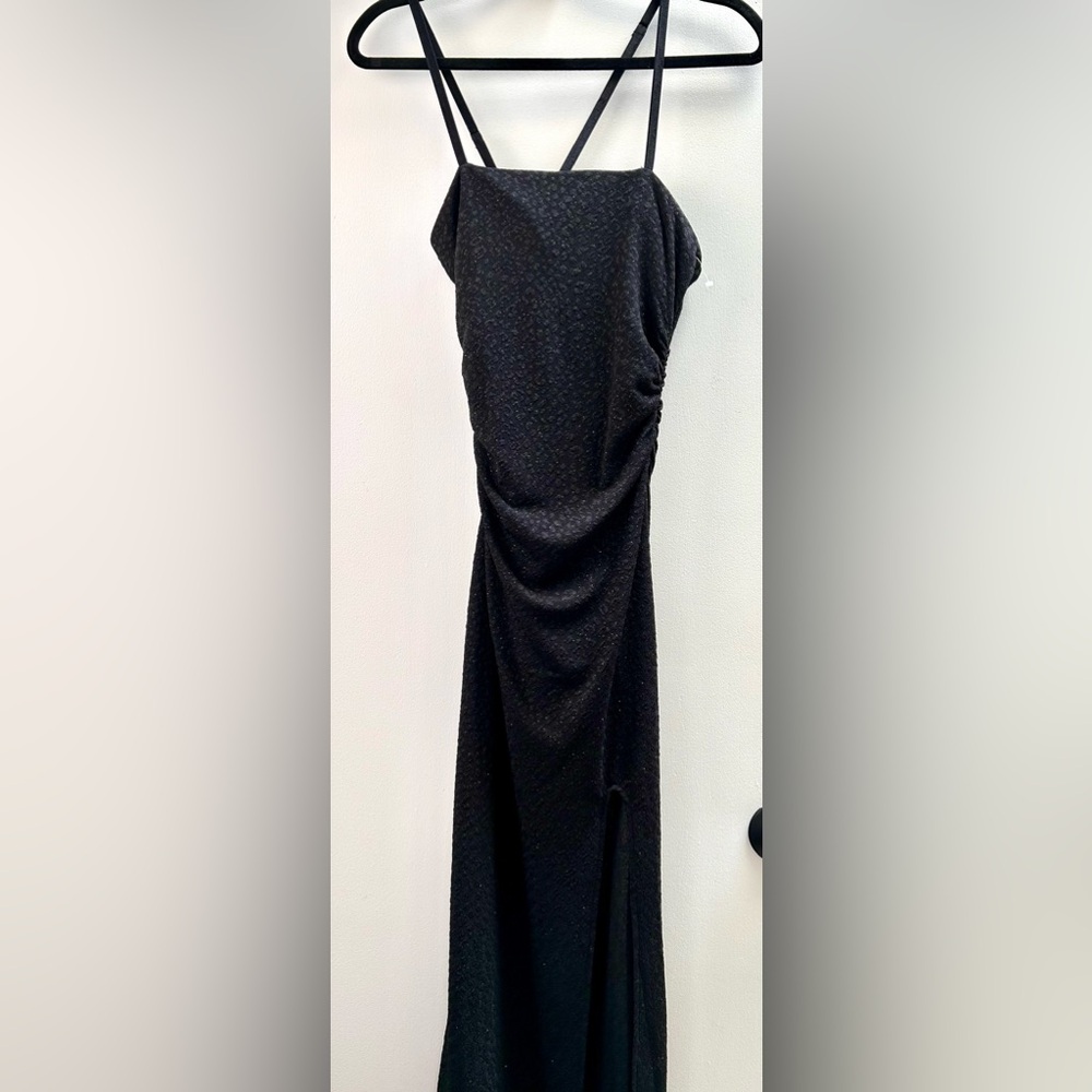 Retro Sparkle Ruched Maxi Emerald Sunday Gown Dress
